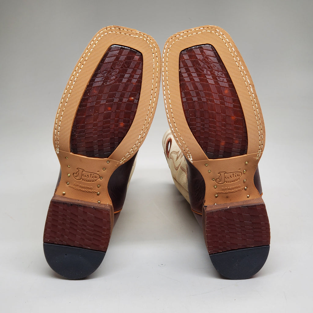 Justin Caddo Cognac Cowhide Boot Style #BR776 Size 10.5 EE