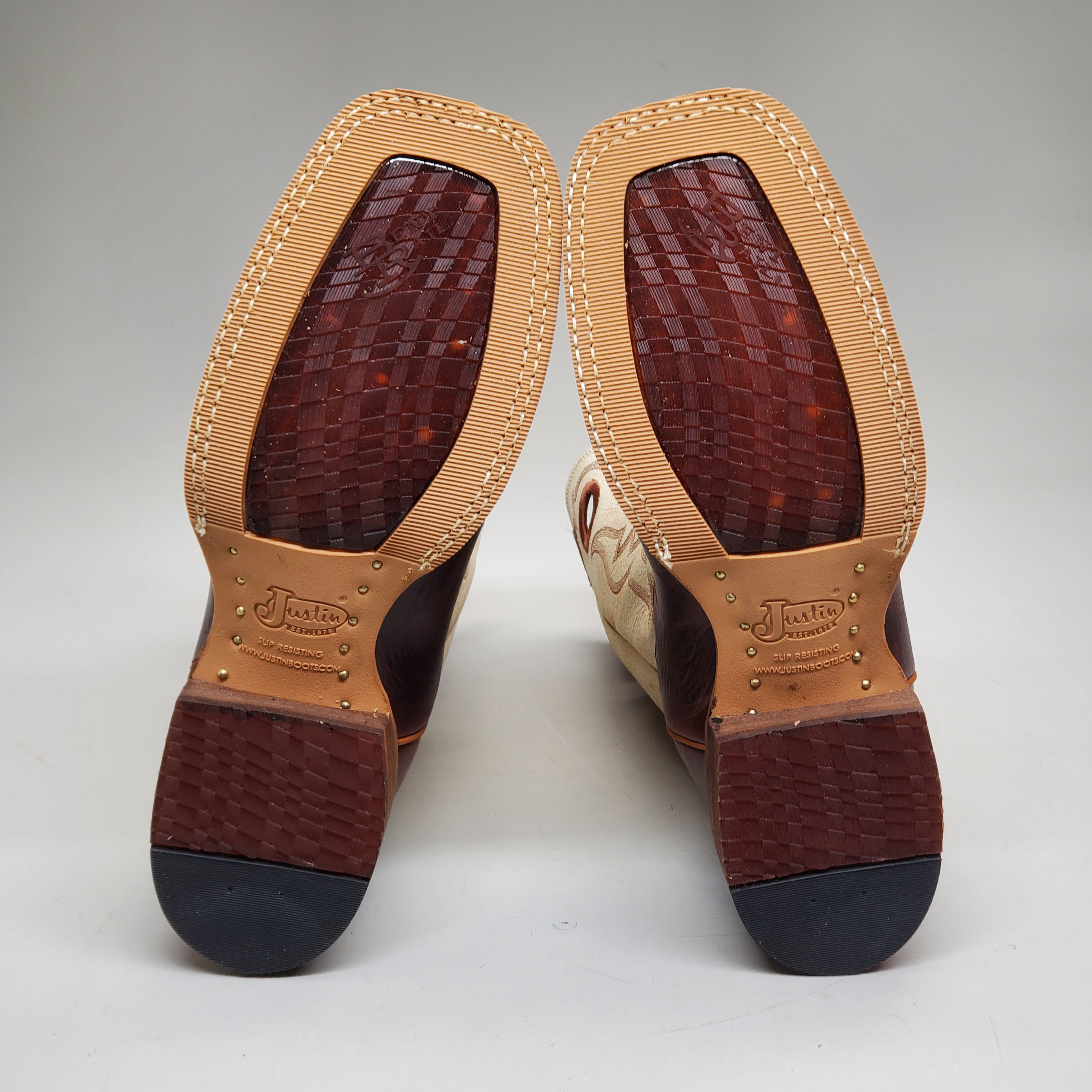 Justin Caddo Cognac Cowhide Boot Style #BR776 Size 10.5 EE