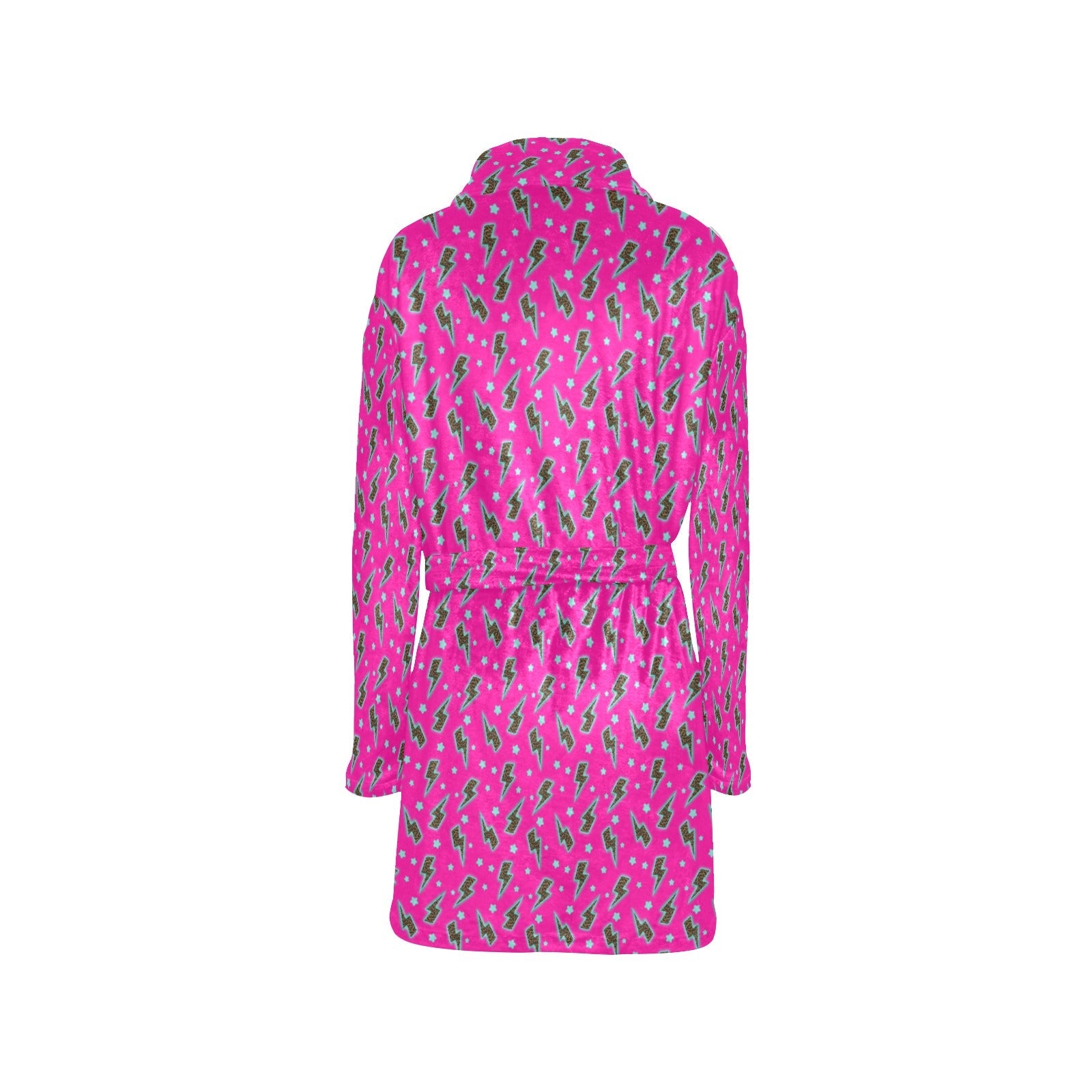 Baha Ranch Hot Pink Lightning Bolt Women's Western Bath Robe