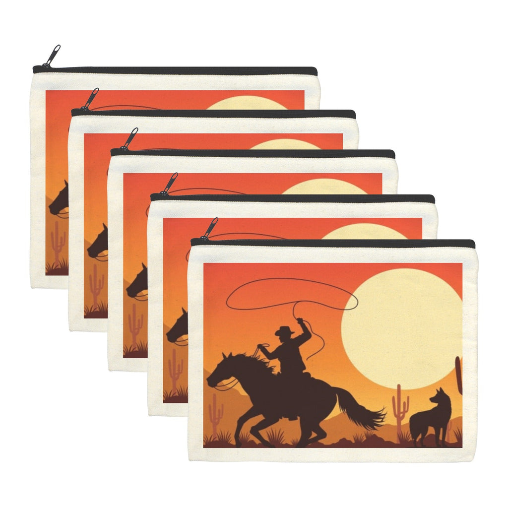 Baha Ranch Cowboy Sunset Cosmetic Bag Pack of 5 Made in America