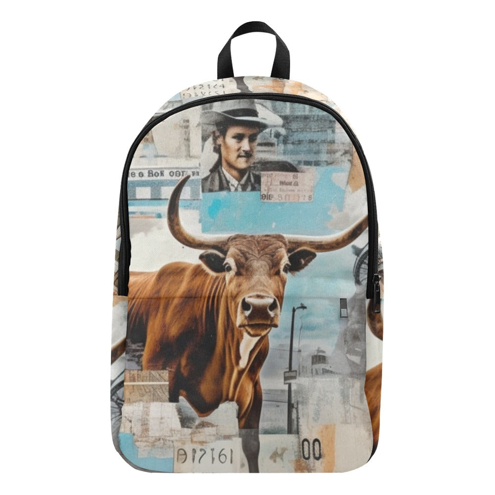 Baha Ranch Vintage Bull Collage Western Backpack