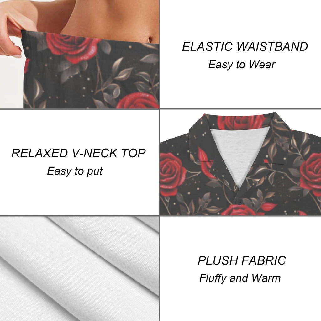 Baha Ranch Red Rose Women's Pajama Set Made in America