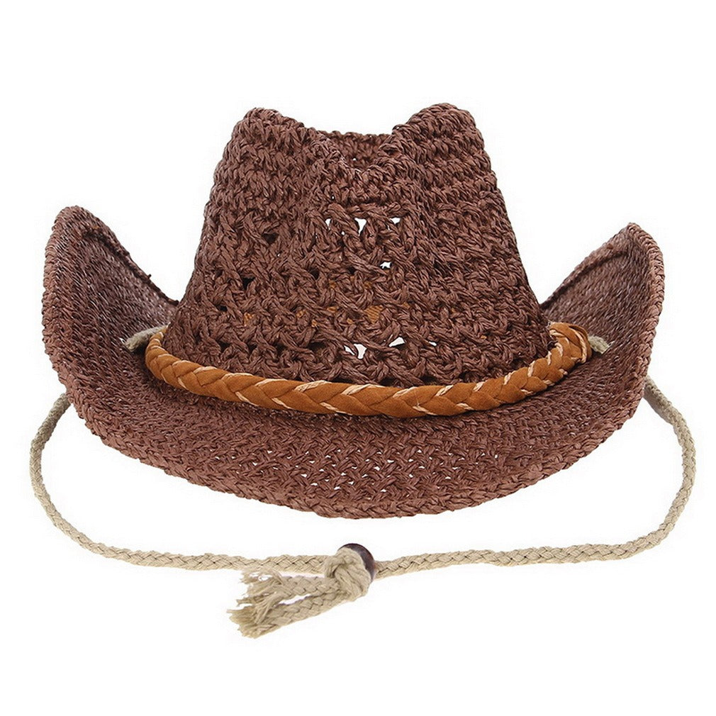 Adult children hat summer men and women tide western cowboy big eaves handmade parent child baby beach sun hat
