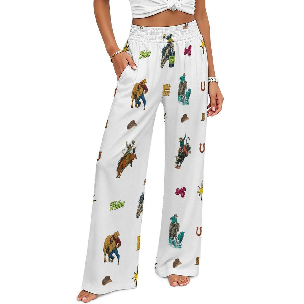Baha Ranch The Last Roundup Rodeo High Waisted Wide Leg Pants