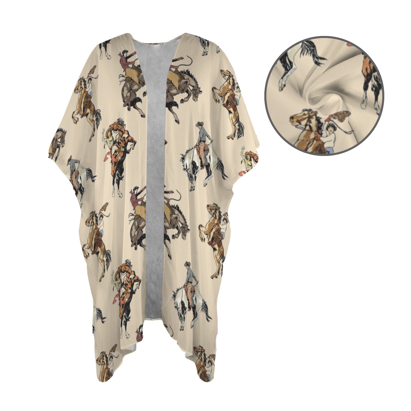 Baha Ranch Vintage Cowgirl Duster Kimono Coverup