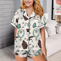 Baha Ranch Brands and Turquoise Western Satin Pajamas  Short Pajama Set