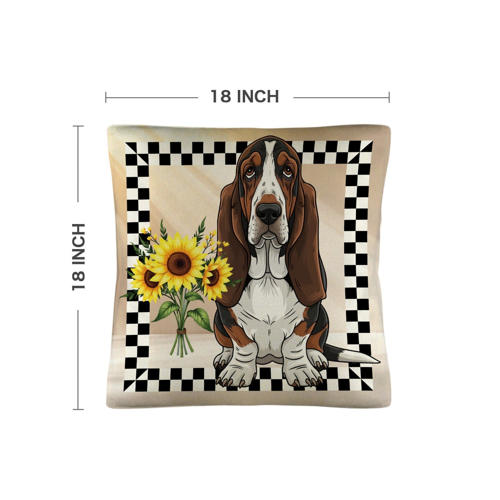Baha Ranch Basset Hound Throw Pillow Case Made in America