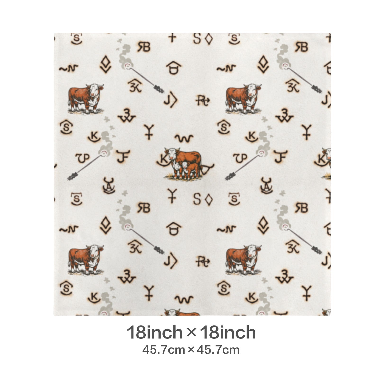 Baha Ranch Hereford Brands Velvety Soft Pillow Cover Made in America