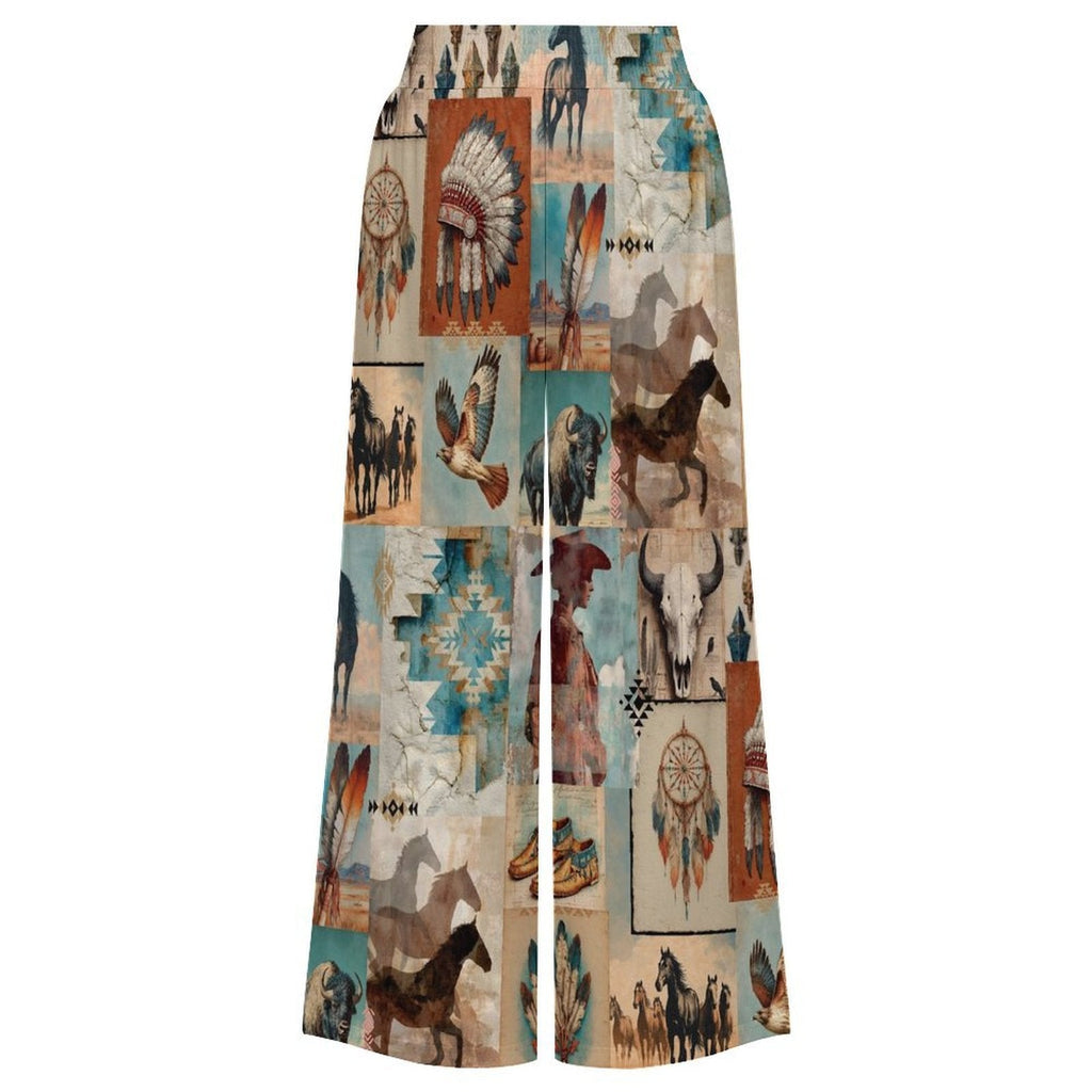 Baha Ranch Bohemian Dreams High Waisted Wide Leg Pants Inclusive Sizing