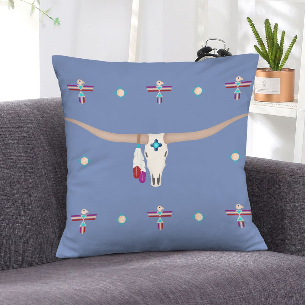 Baha Ranch Velvety Soft Southwest Longhorn Zia Pillow Cover Made in America