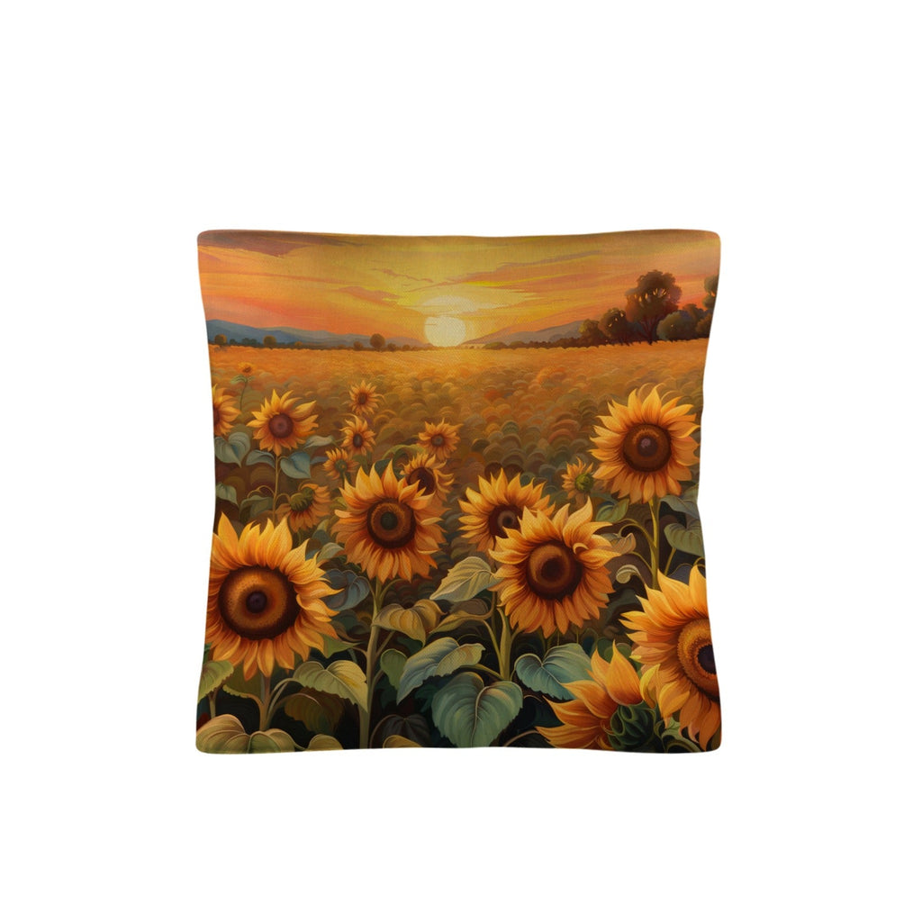 Baha Ranch Sunflower Field Throw Pillow Case Made in America