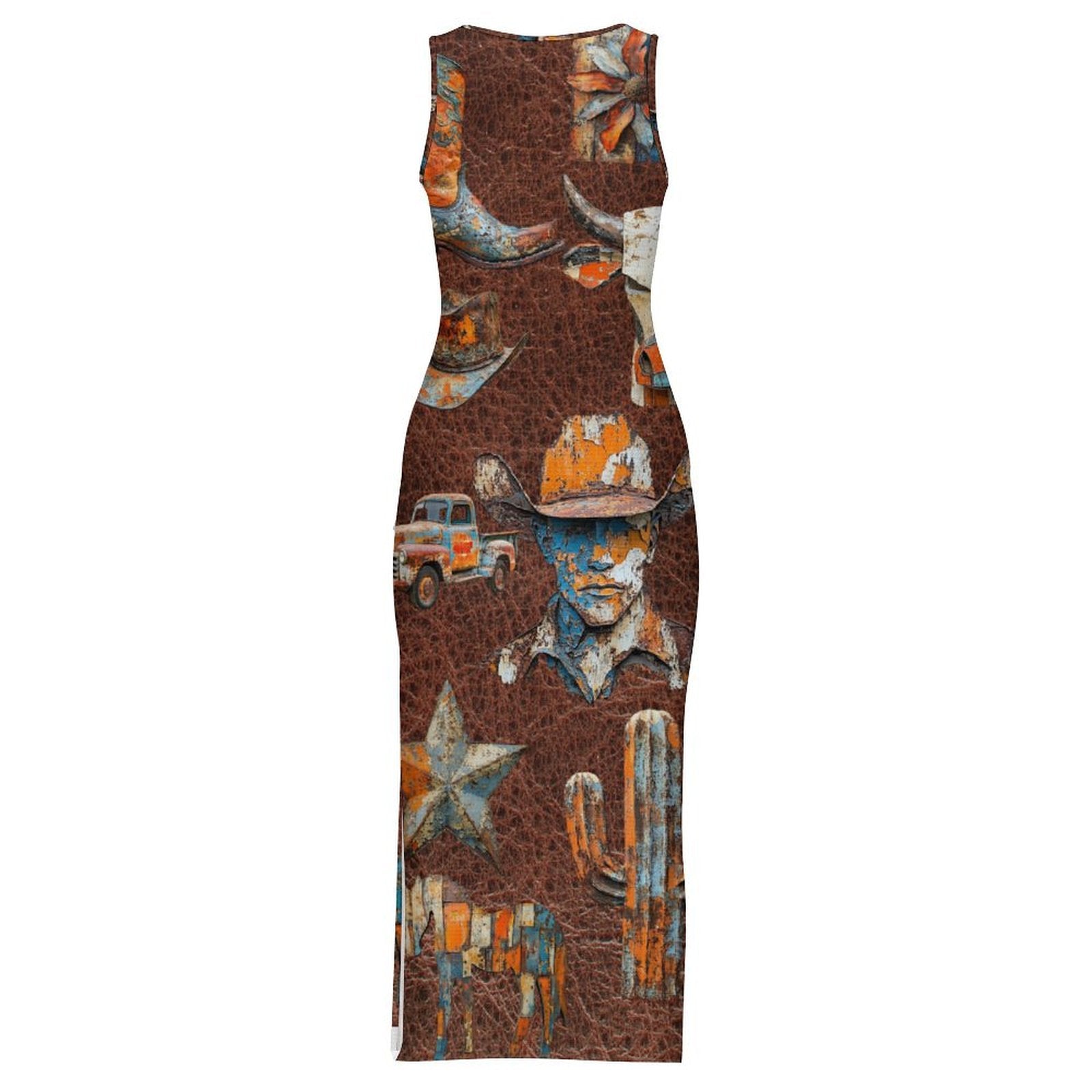Baha Ranch Cowboy Treasures Bodycon Maxi Dress