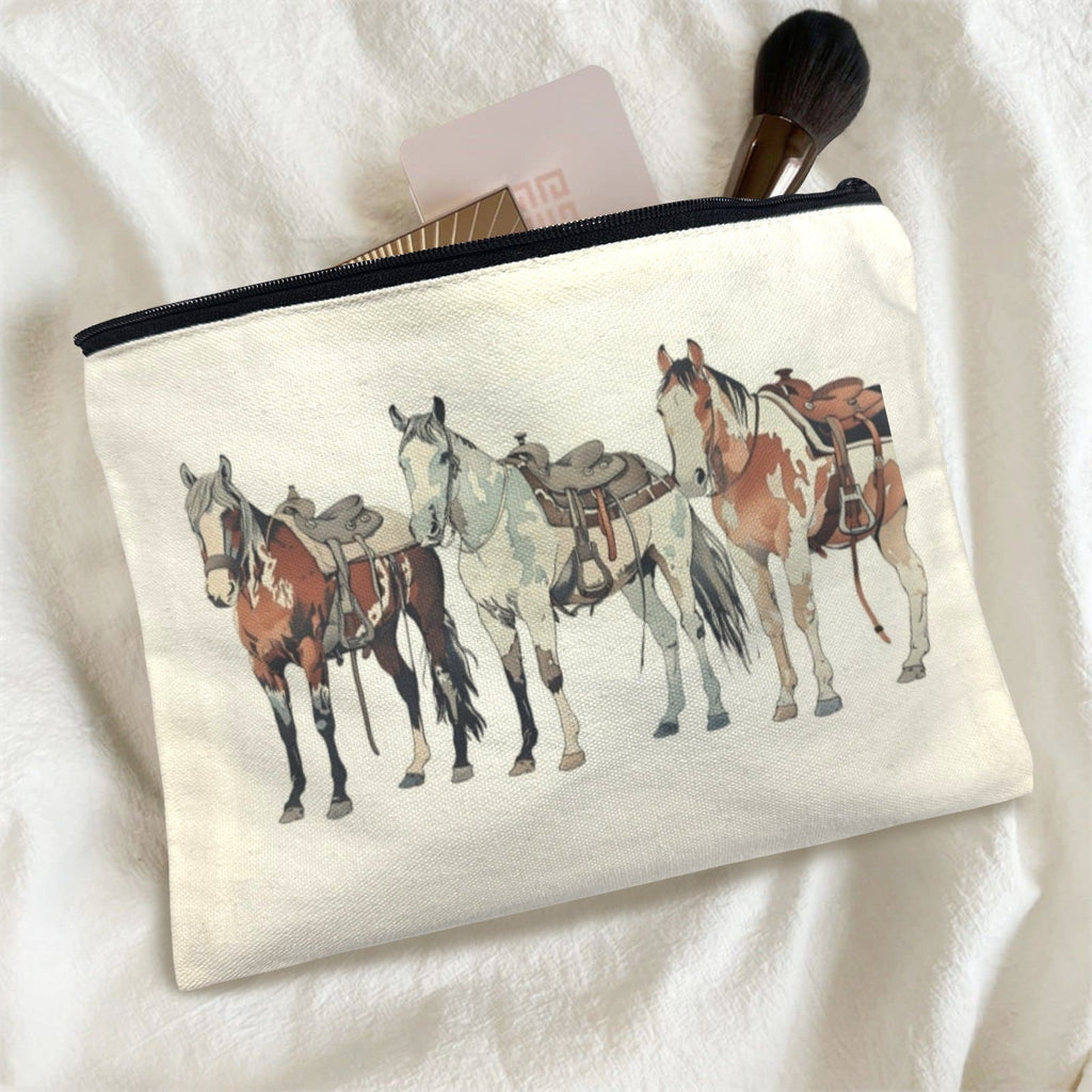 Baha Ranch Painted Ranch Horses Cosmetic Bag Pack of 5 Made in America