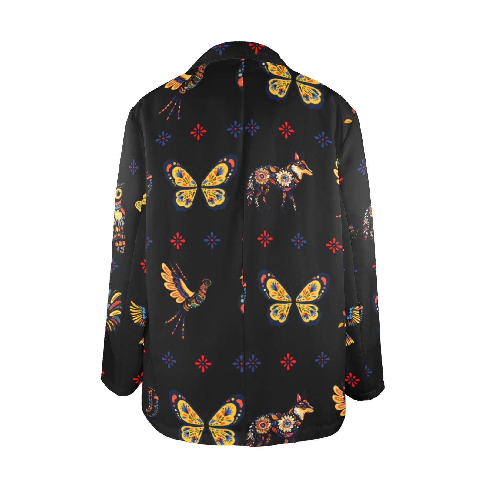 Baha Ranch Colores de Mexico Mexican Talavera Animals Floral Women's Blazer