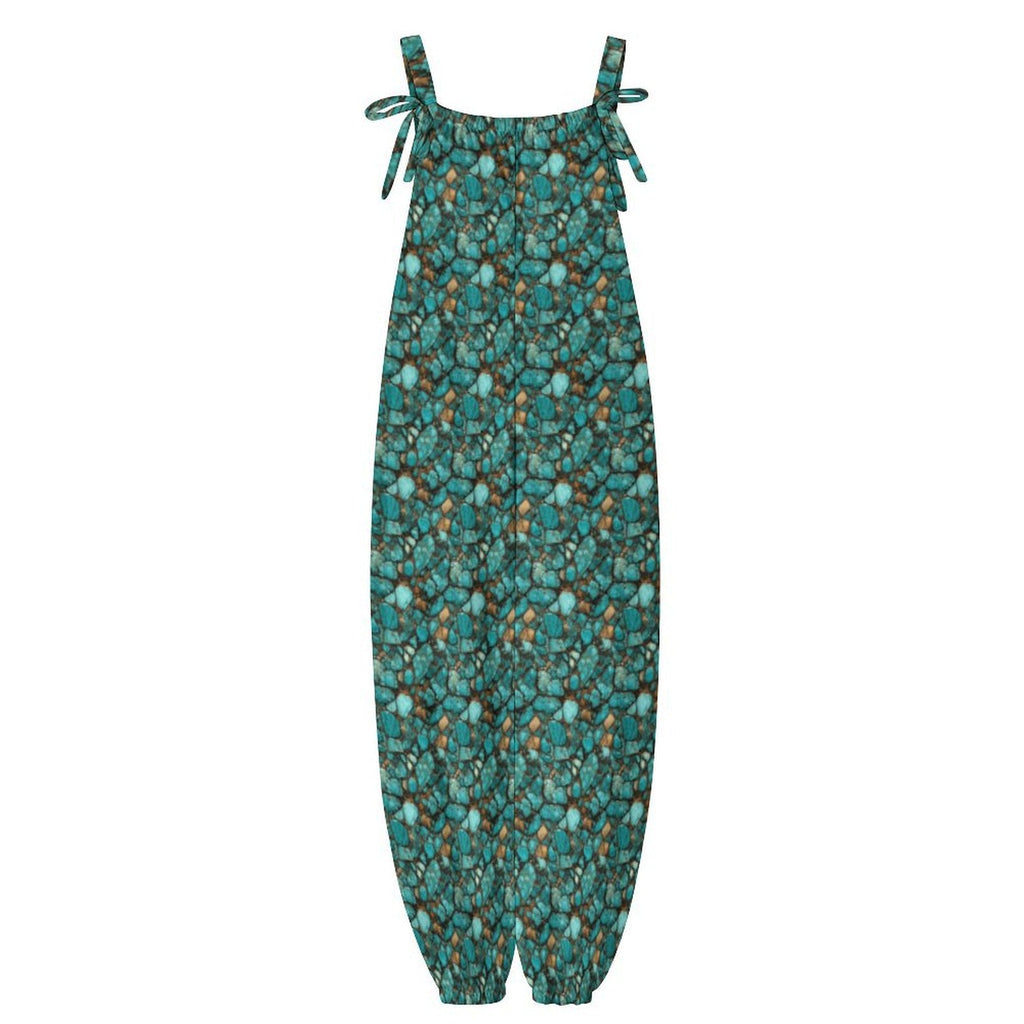 Baha Ranch All Turquoise Overalls Jumpsuit