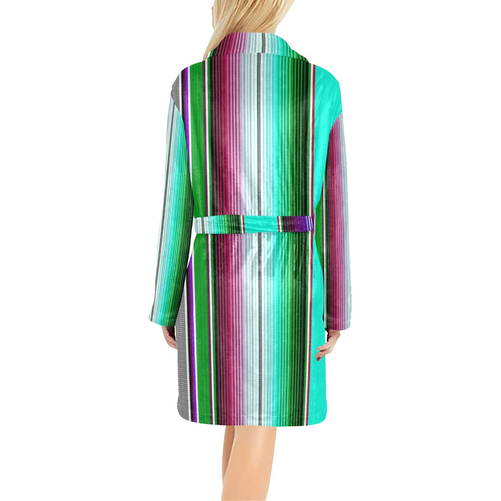 Baha Ranch Turquoise Serape Women's Western Bath Robe