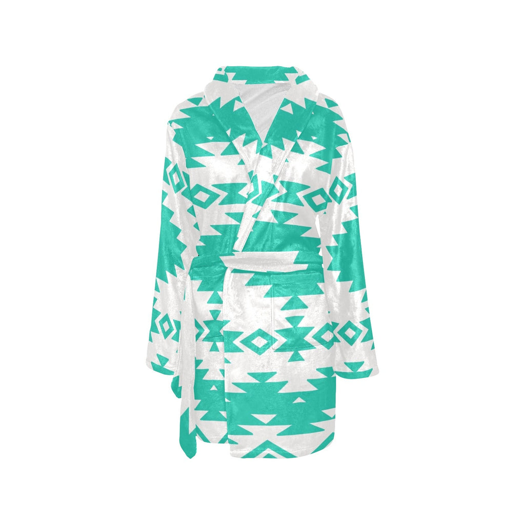 Baha Ranch Turquoise Aztec Women's Western Bath Robe