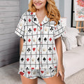 Baha Ranch Vegas Gambling Satin Ruffle Pajama Set