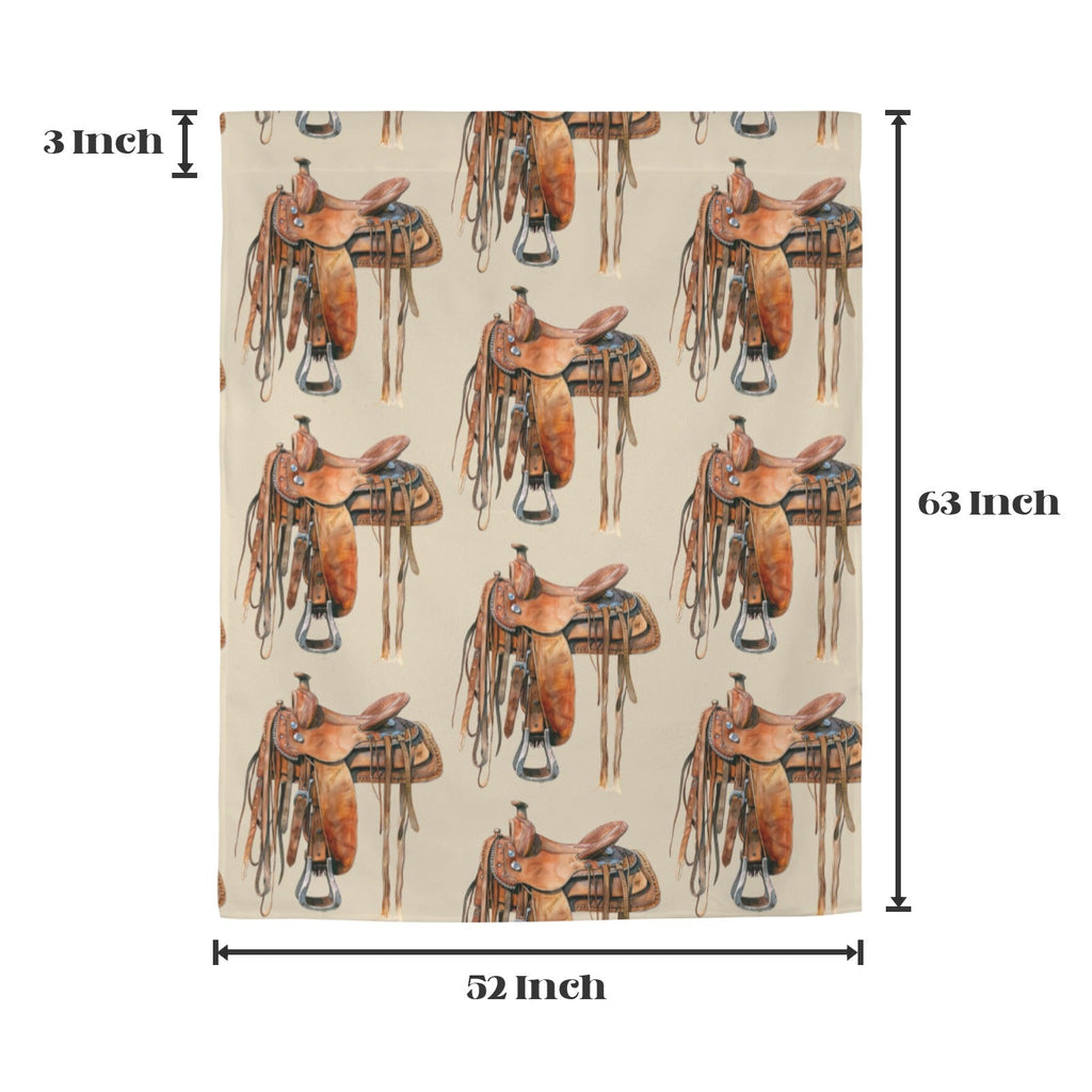 Baha Ranch Saddle Print Window Curtain Drapes 52"x63" Made in America