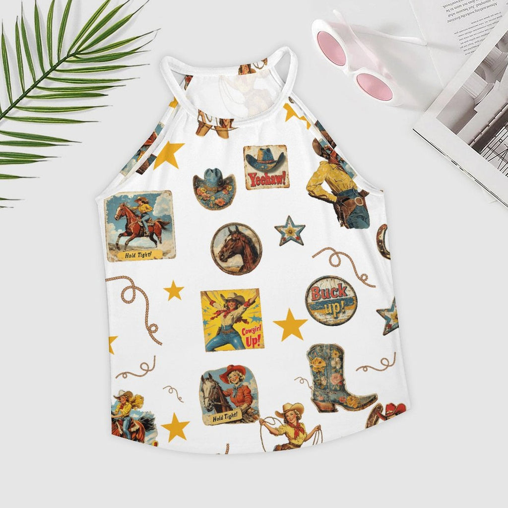 Baha Ranch Vintage Cowgirl Collage Western Tank Top