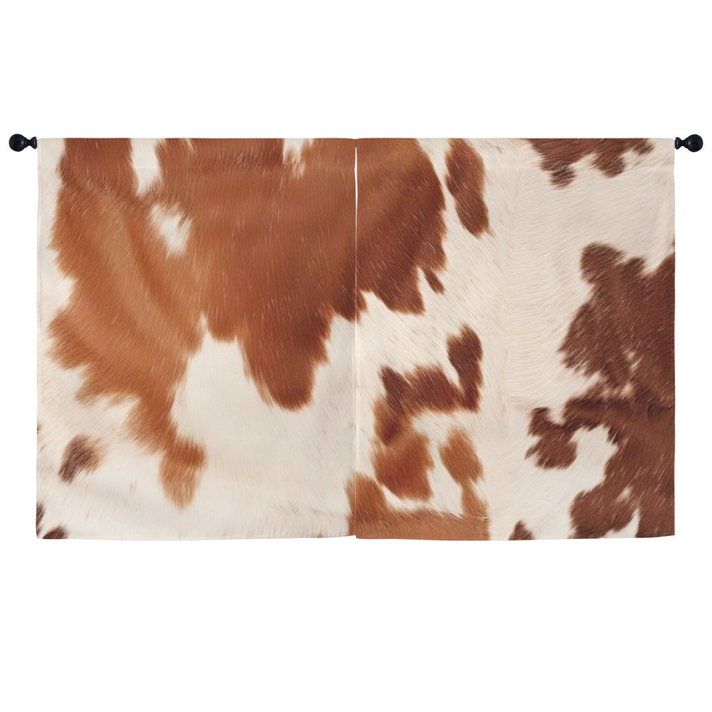 Baha Ranch Cow Hide Print Curtains 52" x 63" Made in America