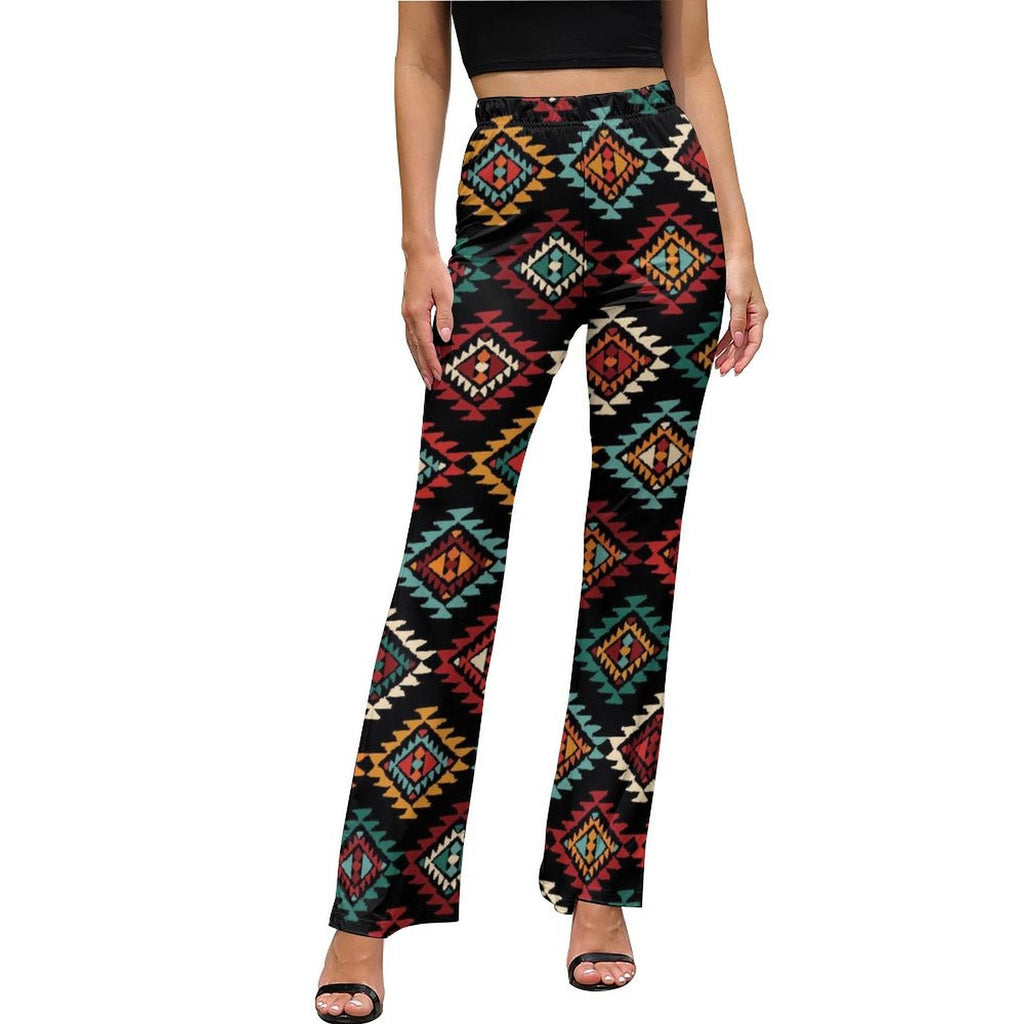 Baha Ranch Colorful Aztec Flare Pants