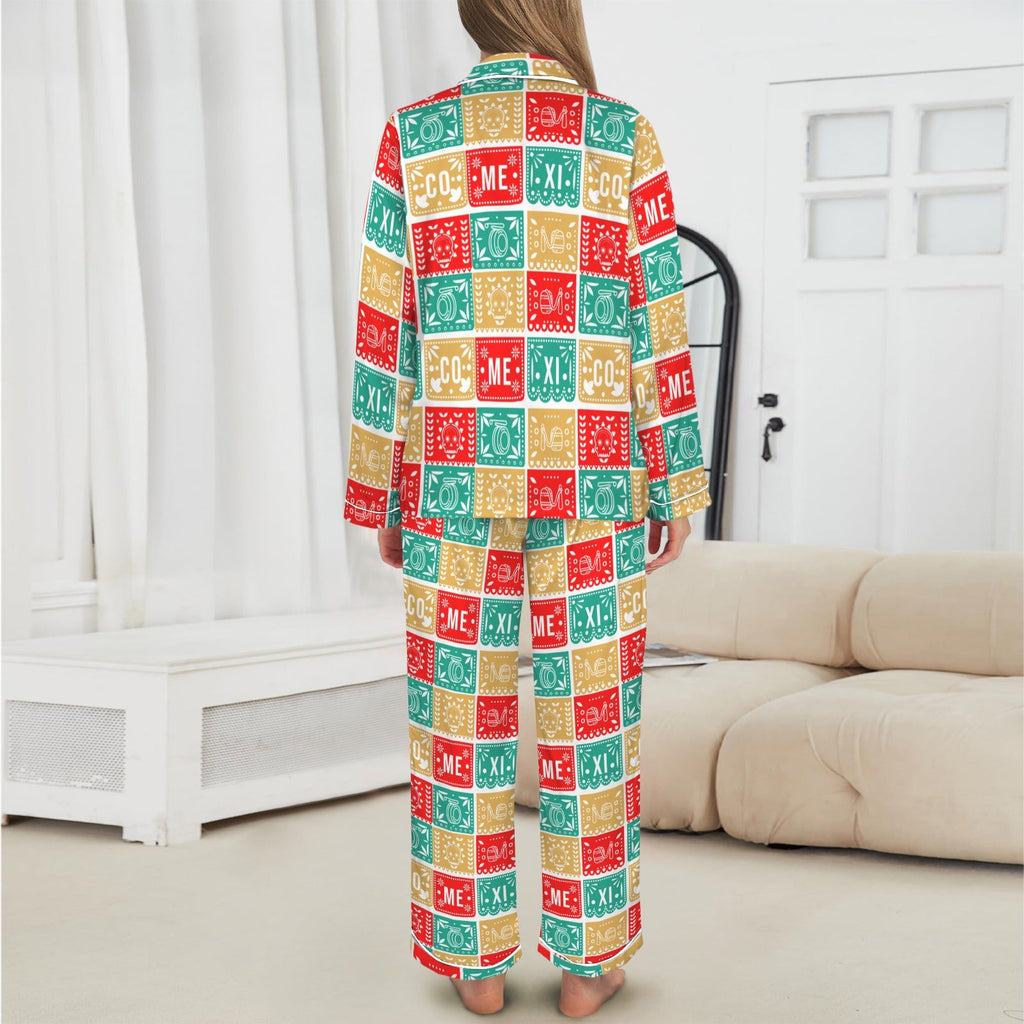 Baha Ranch Colores De Mexico Picado Womens Satin Pajamas