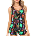 Baha Ranch Neon Rodeo Tankini & Boy Shorts Swim Set