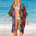 Baha Ranch Neon Aztec Duster Kimono Coverup Women's Long Cover Up