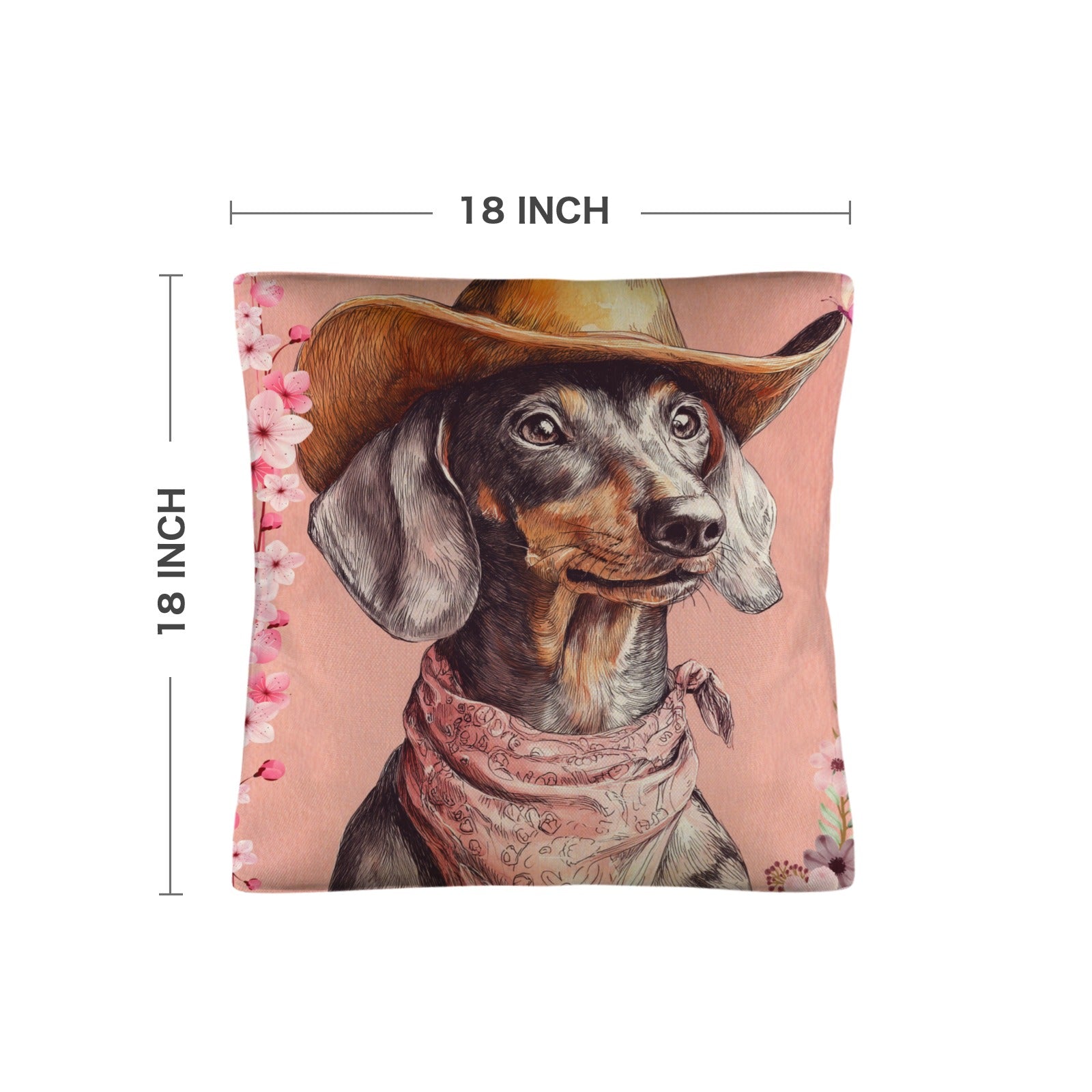 Baha Ranch Danilo Painted Dachshund Pillow Case  Made in America