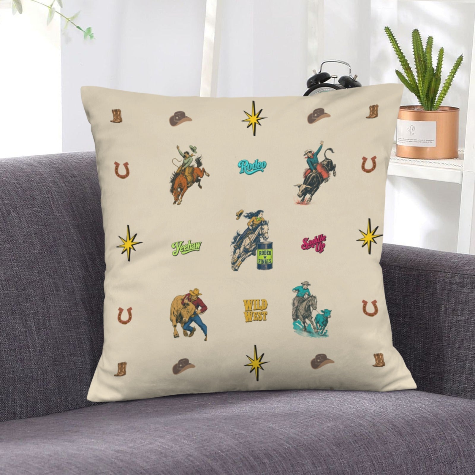 Baha Ranch The Last Round Up Throw Pillow Cover Made in America