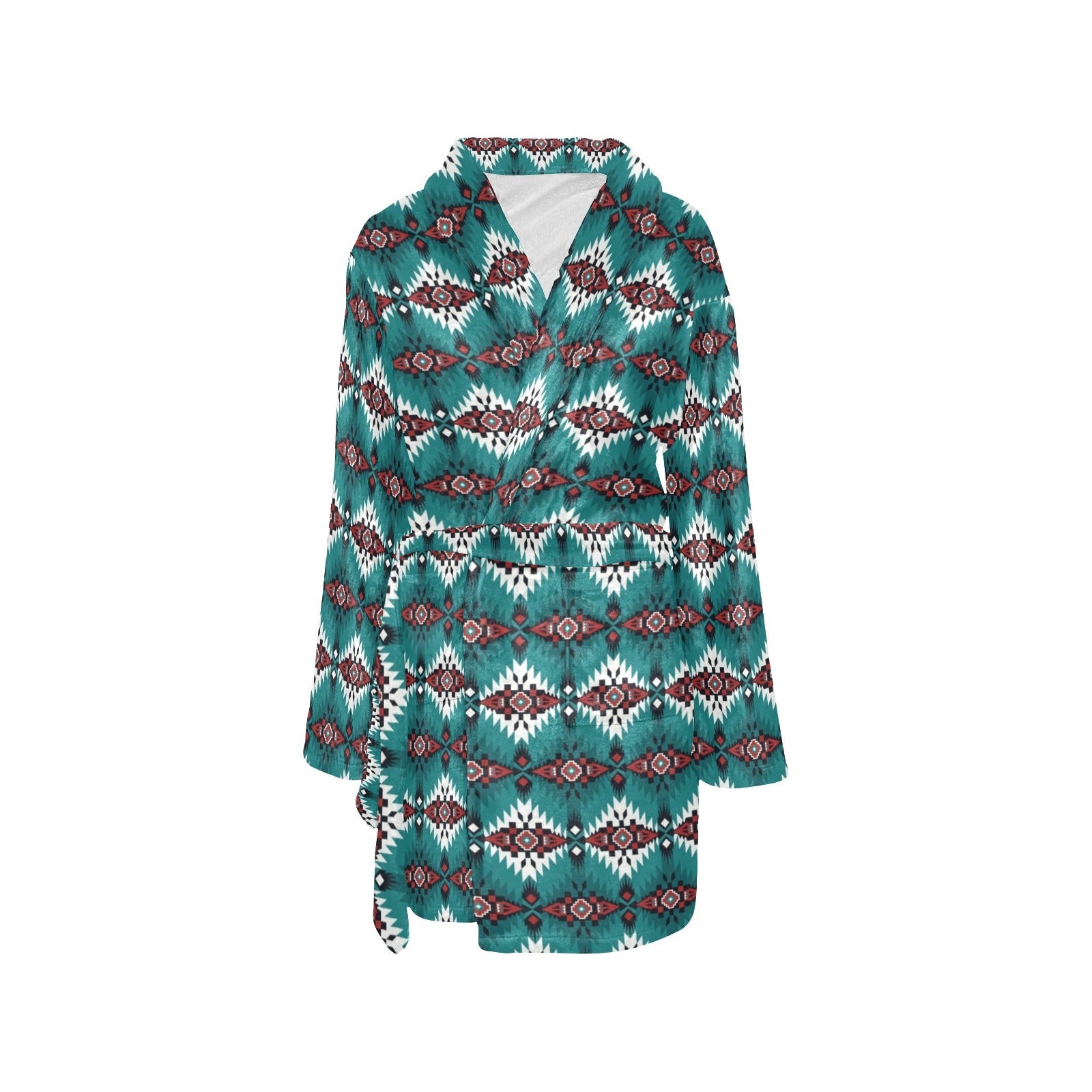 Baha Ranch Teal Aztec Women's Western Bath Robe