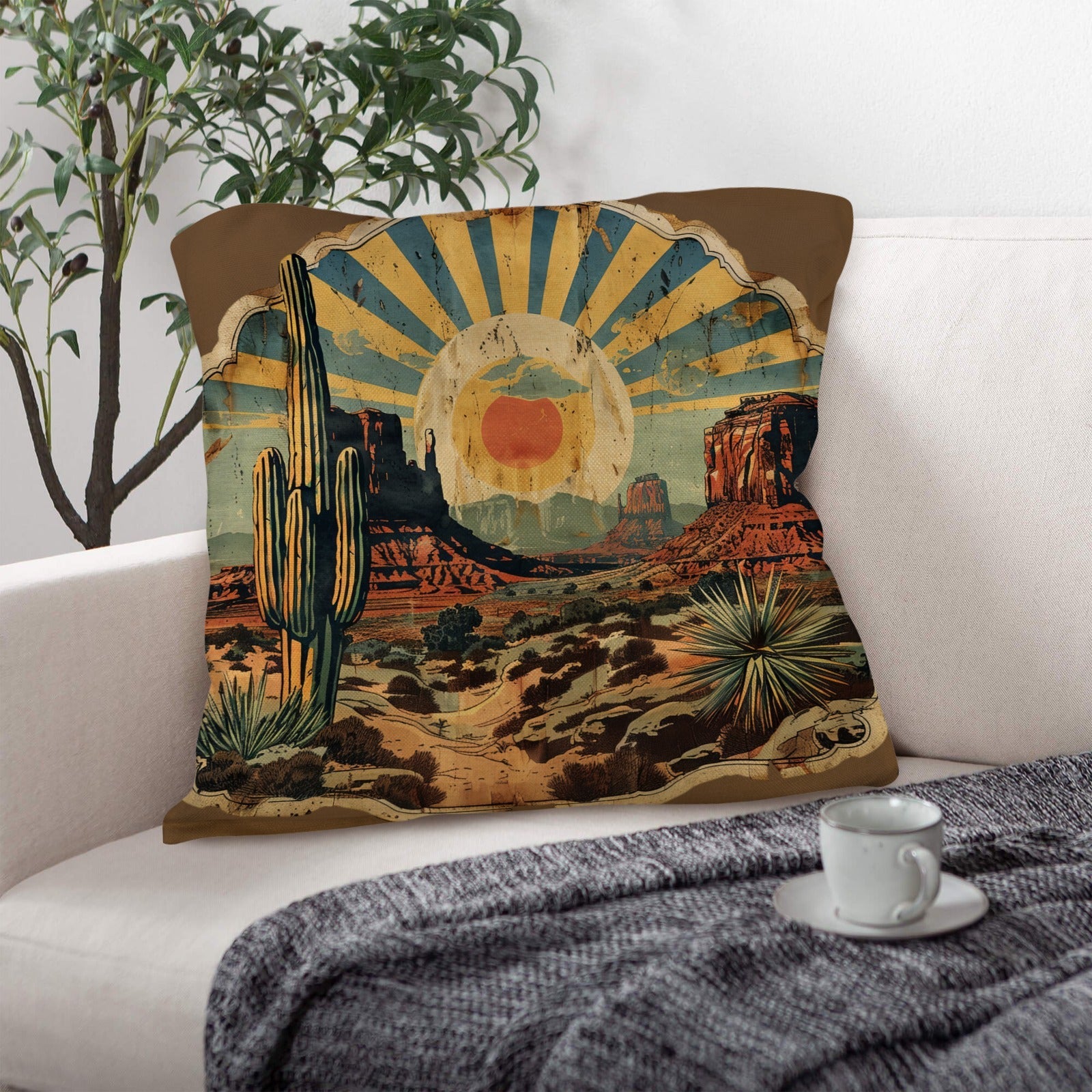 Baha Ranch Southwestern Desert Pillow Case Made in America