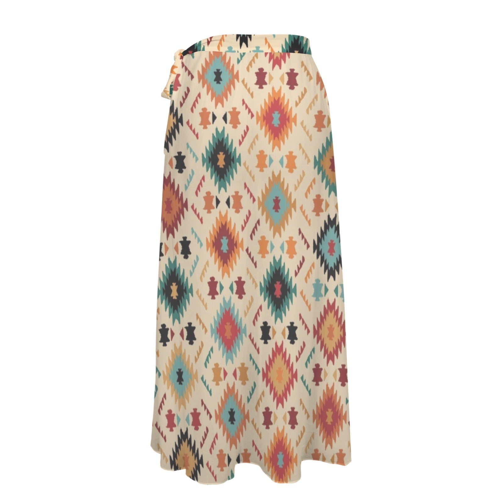 Baha Ranch Cream Aztec Beach Swim Coverup Skirt