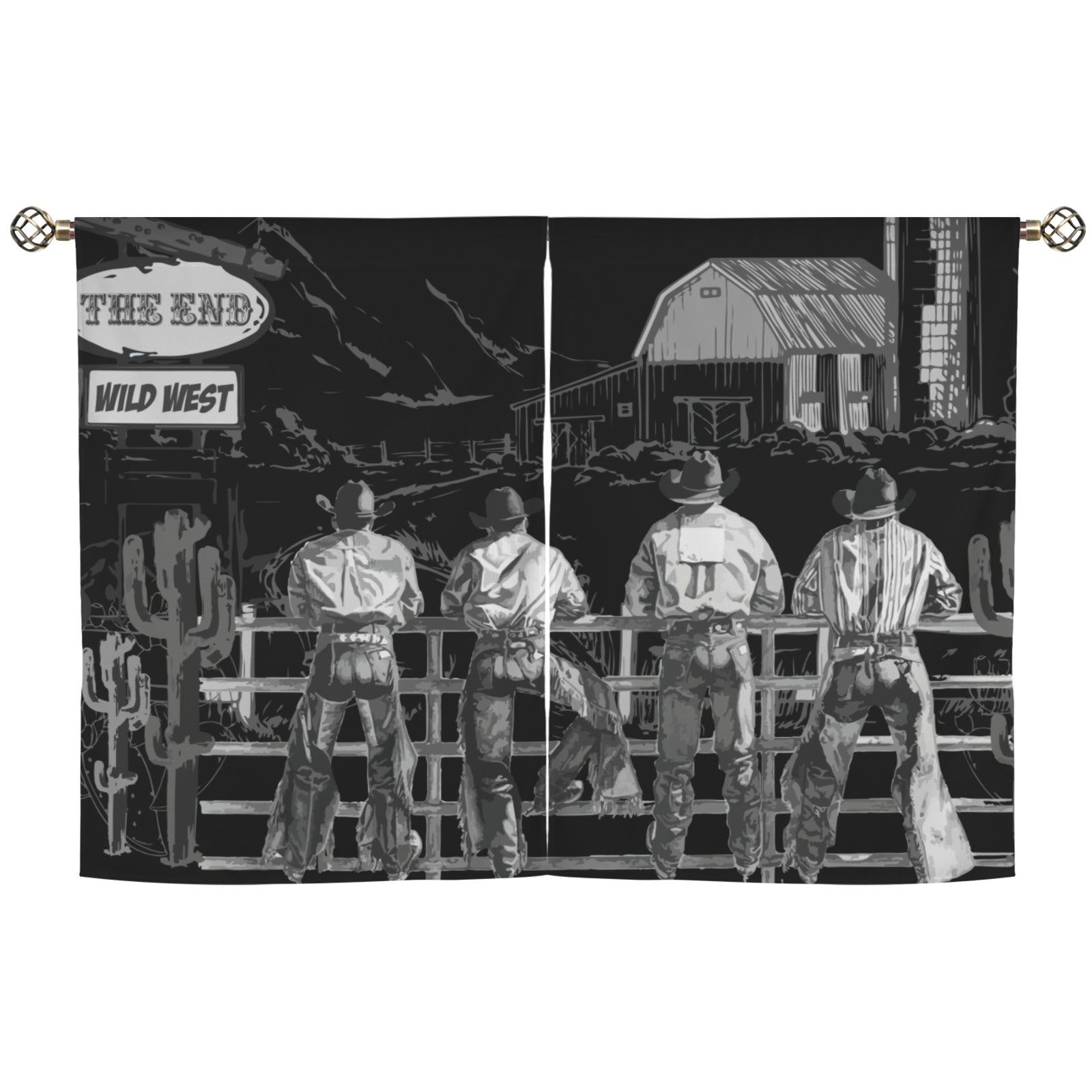 Baha Ranch Ranching Curtains Window 28"x40" (2-Piece) Made in America