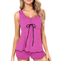 Baha Ranch Hot PInk Lightning Bolt Tankini Boy Shorts Swim Set