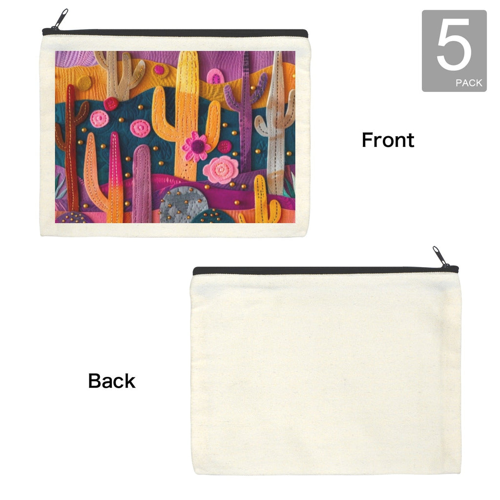 Baha Ranch Printed Cactus Cosmetic Bag Pack of 5 Made in America
