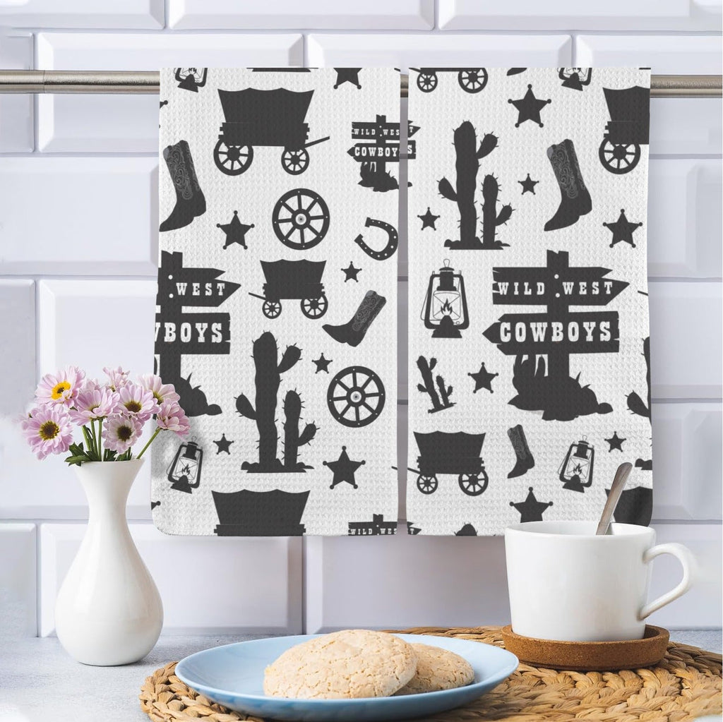 Baha Ranch Wild West Cowboys Set of 2 Dish Towels Made in America