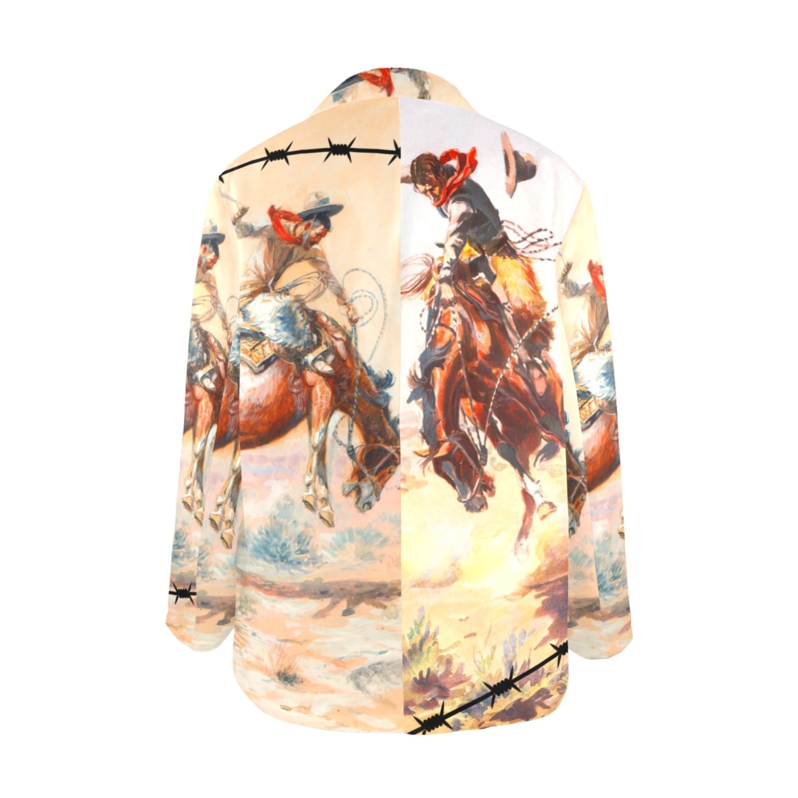 Baha Ranch Yeehaw Cowboy Vintage Western Retro Blazer