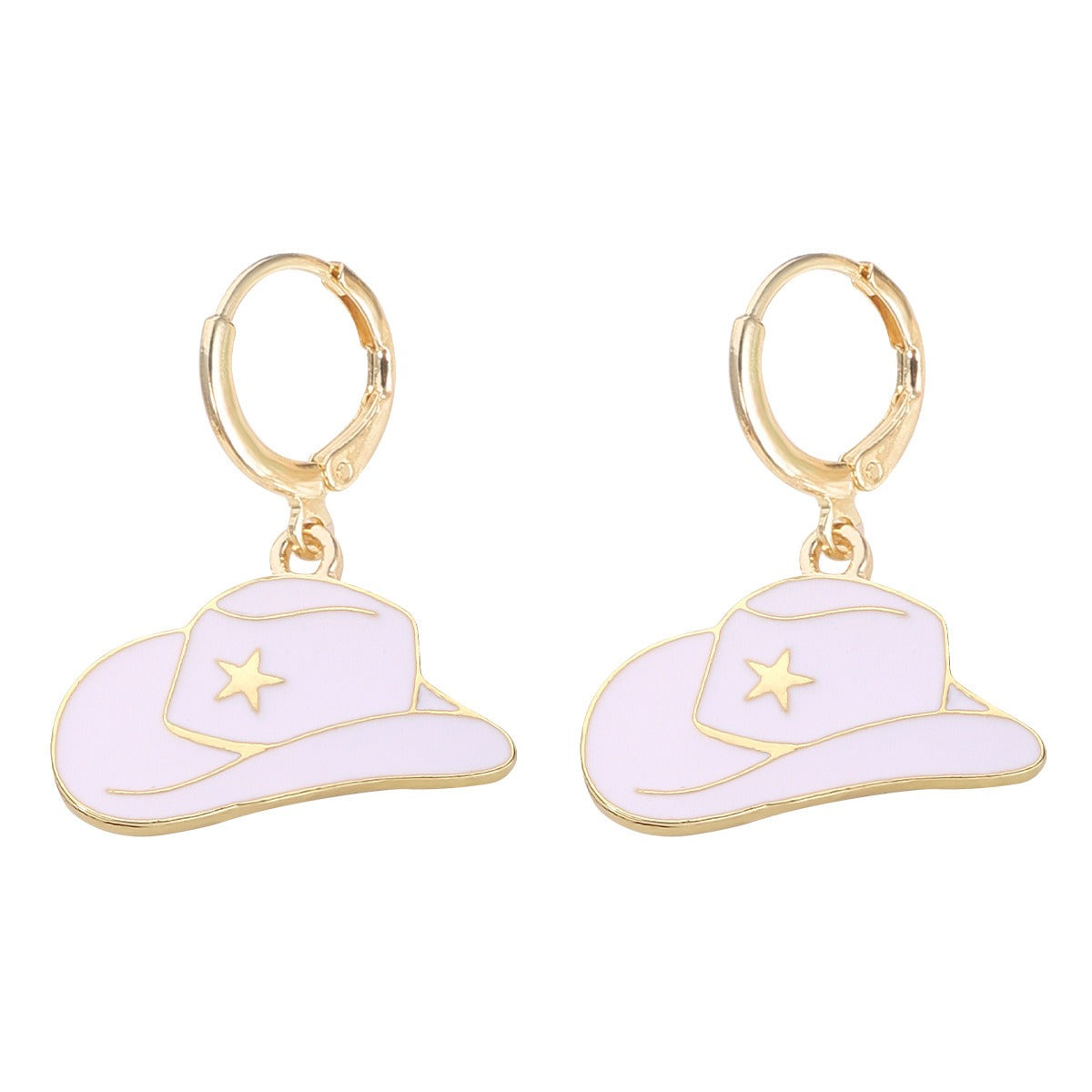 Korean Modern Cowboy Girl Earrings Creative Fashion Hat Boots Patched Earrings Valentines Day Love Earrings