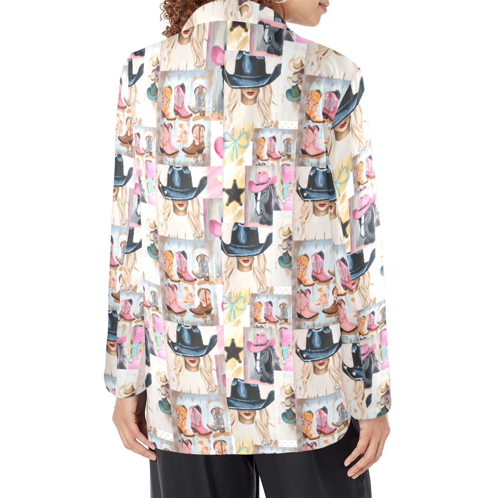 Baha Ranch Danilo Painted Cowgirl Collage Western Blazer