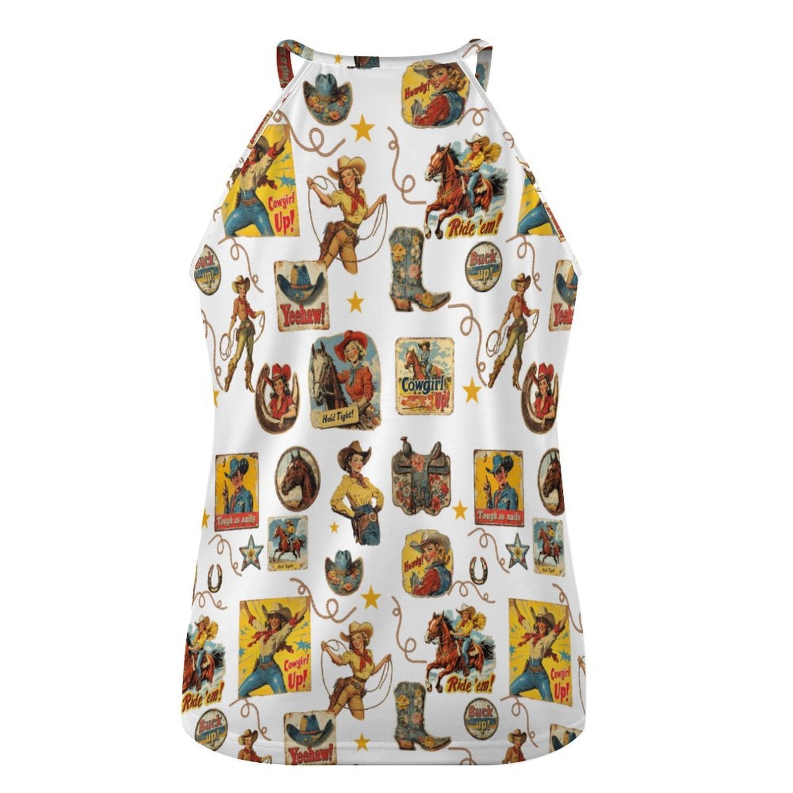 Baha Ranch Vintage Cowgirl Collage Western Tank Top