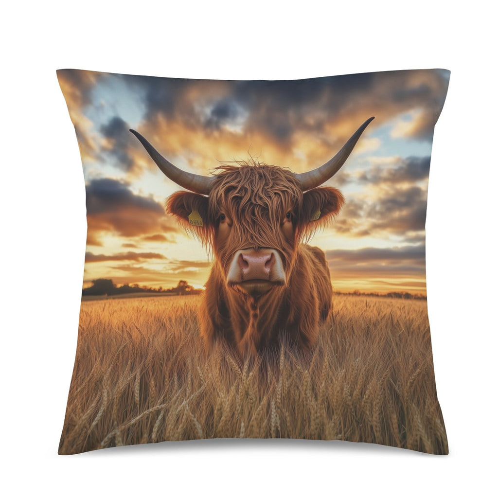Baha Ranch Beautiful Highland Velvety Soft Pillow Cover Made in America