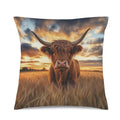 Baha Ranch Beautiful Highland Velvety Soft Pillow Cover Made in America