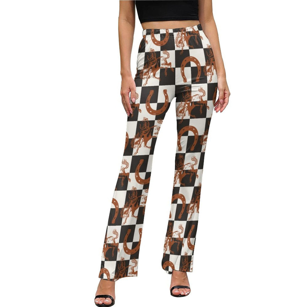 Baha Ranch Checkered Rodeo Flare Pants