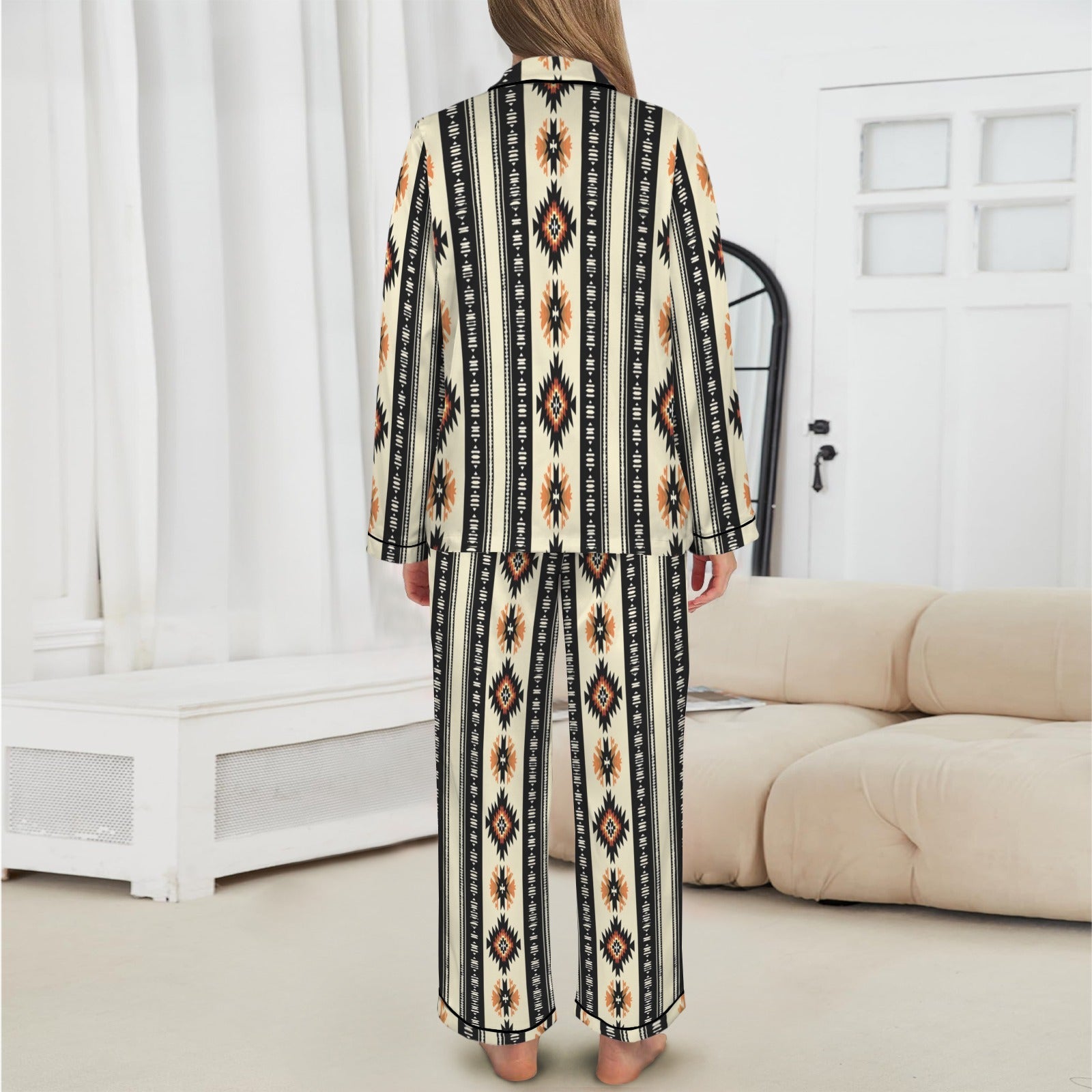 Baha Ranch Colores de Mexico Southwestern Aztec Satin pajamas