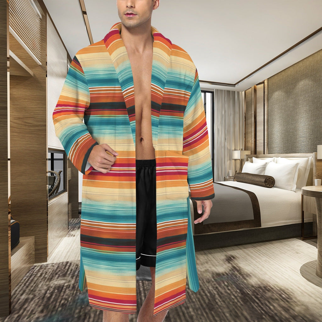Baha Ranch Southwestern Serape Men's Bath Robe