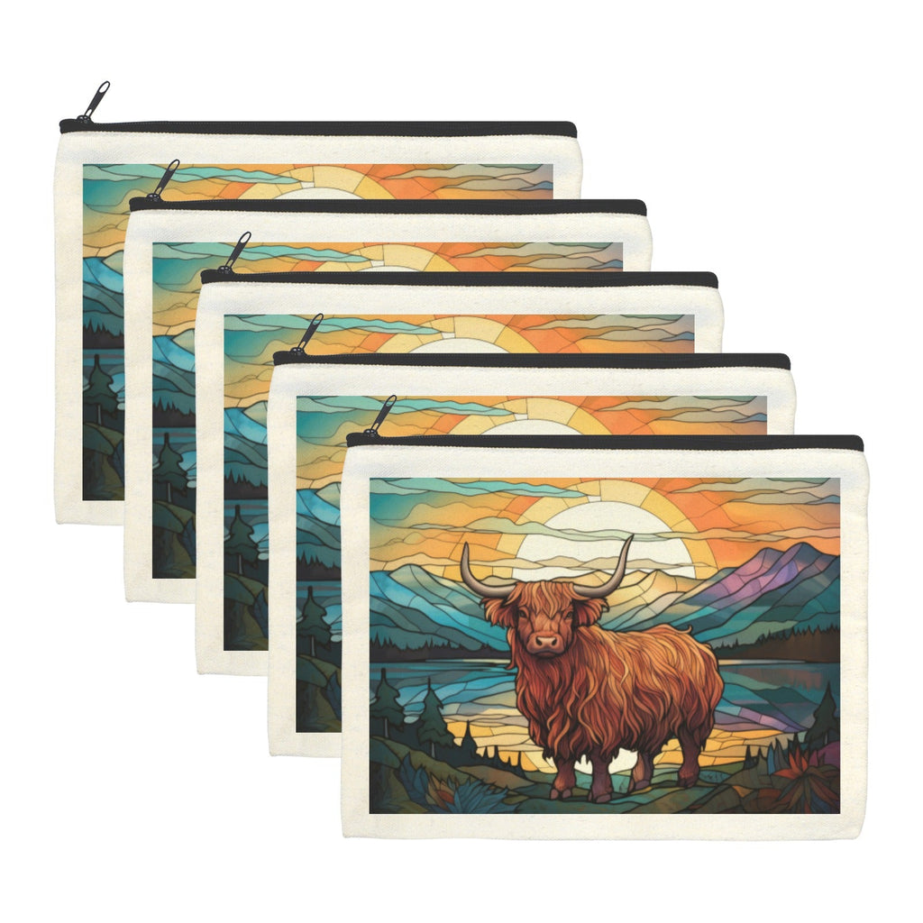 Baha Ranch Stained Glass Highland Cosmetic Bag Pack of 5 Made in America