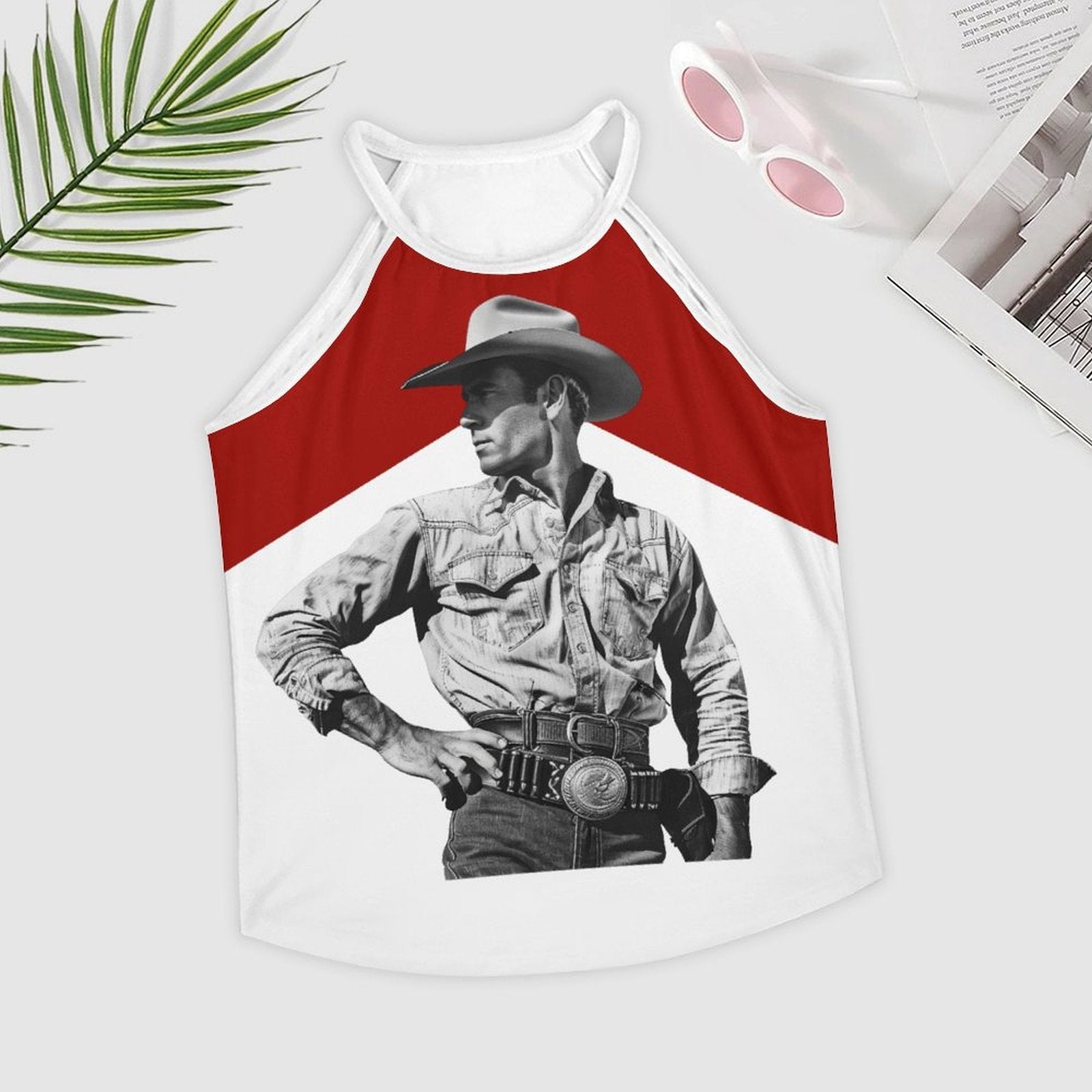 Baha Ranch Black White Cowboy Vintage Tank Top
