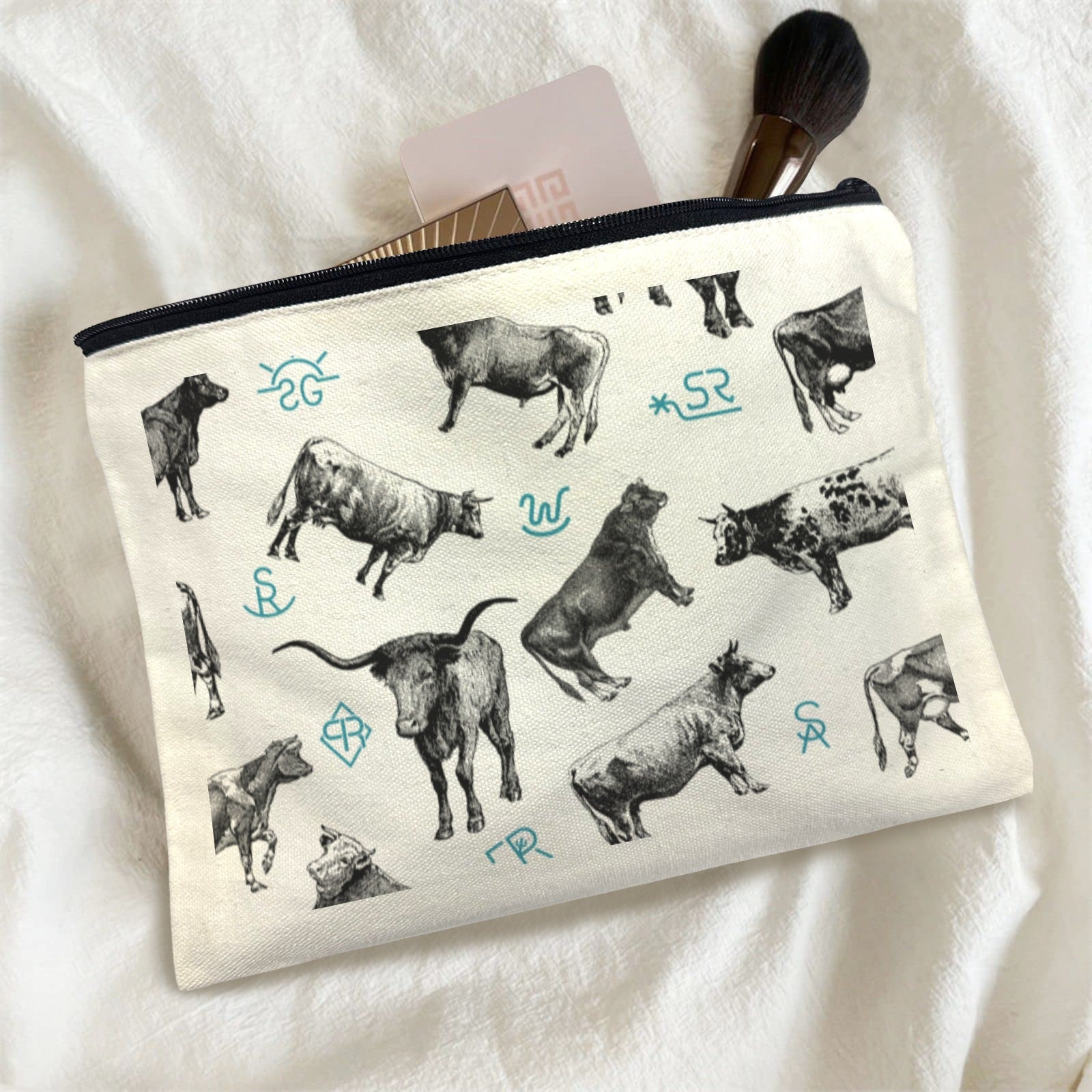 Baha Ranch Cattle Brands Cosmetic Bag Pack of 5 Made in America